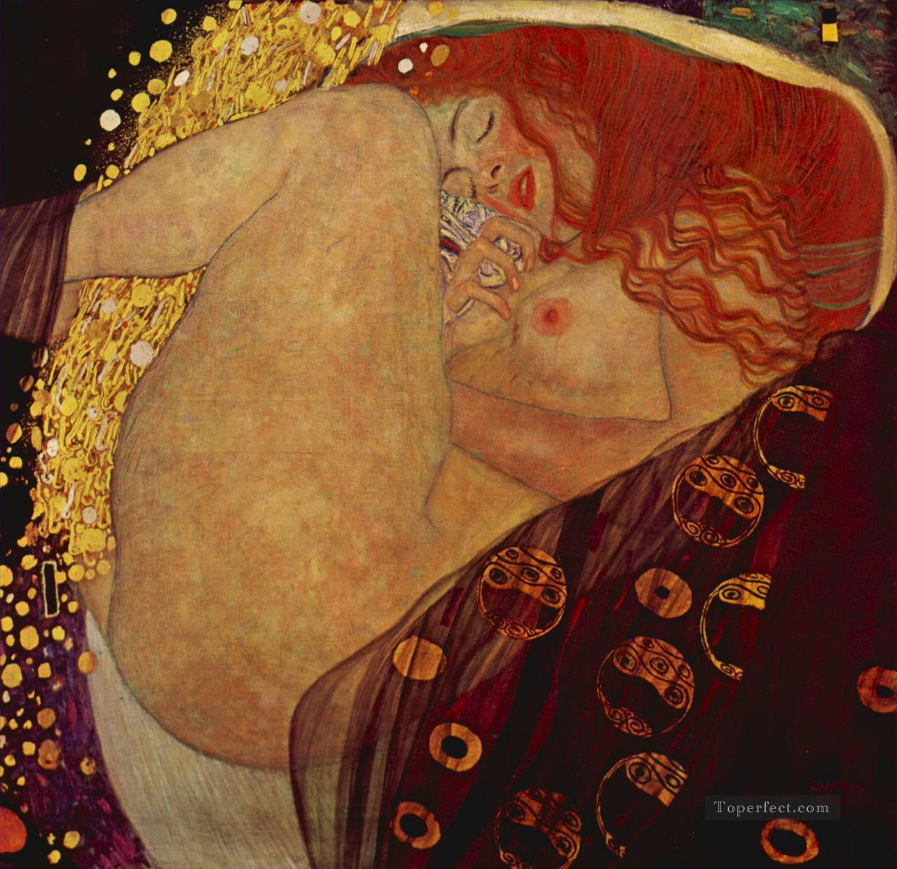 Danae Gustav Klimt Desnudo impresionista Pintura al óleo